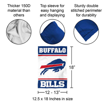Buffalo Bills White Logo Garden Flag Double Sided Banner