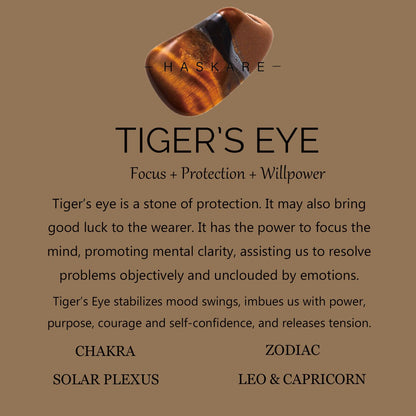 Tiger Eye Bracelet for Men, HASKARE Natural Men Beads Bracelet Energy Healing Stone Protection Crystals for Anxiety, Genuine Crystal Mens Beaded Bracelet Drawstring Unique Jewelry Gift for Mens Balance
