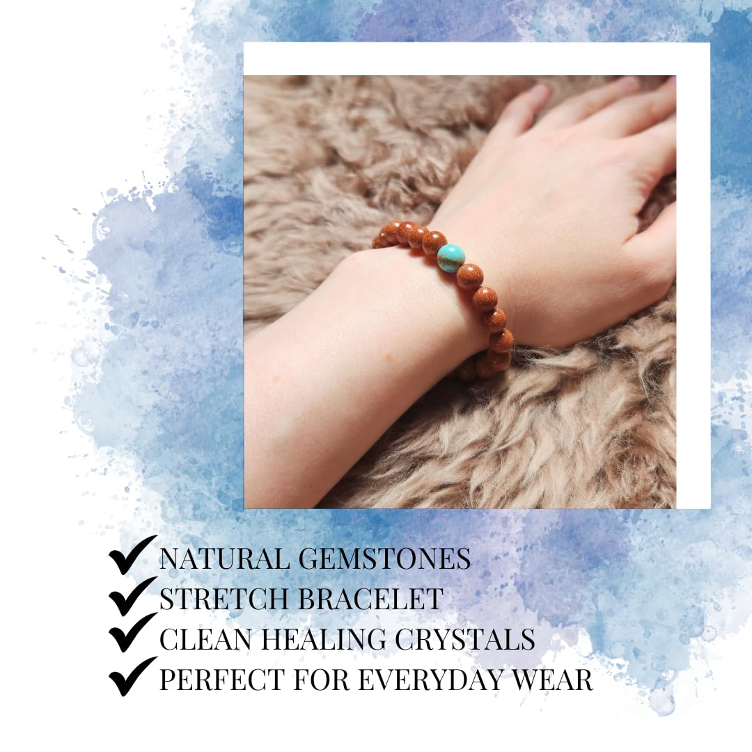 Handmade Jewelry: Crystal Bracelets for Women with Natural Gemstones - Boho Gifts by IMEL Studio (Turquoise Joy Radiance for revitalization and immunity)