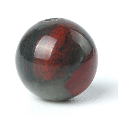 100Pcs Natural Stone 8mm African Blood Stone Round Loose Gemstone Energy Healing Beads Hole Size 1mm DIY Smooth Beads for Bracelet Necklace Earrings Jewelry Making
