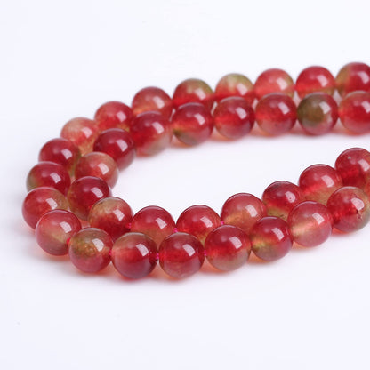 10mm 36pcs Watermelon Tourmaline Jades Stone Beads for Jewelry Making DIY Bracelet Necklace Accessories AAA 15" Energy Healing Power Stone Beads (Watermelon Tourmaline, 10mm)