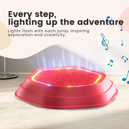 Holyton Light Up Stepping Stones for Kids, 5 Pack Sensory Balance Stepping Stones with Rechargeable Batteries, Non-Slip Toddler Stepping Stones for Ages 3-8, Indoor Outdoor Active Play, Red