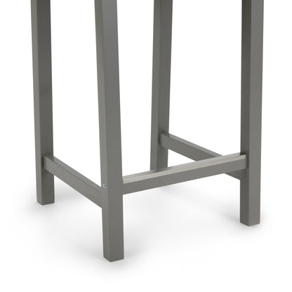 Amazon Basics Wooden Bar Stool with Backrest 24", Grey, 1 Unit