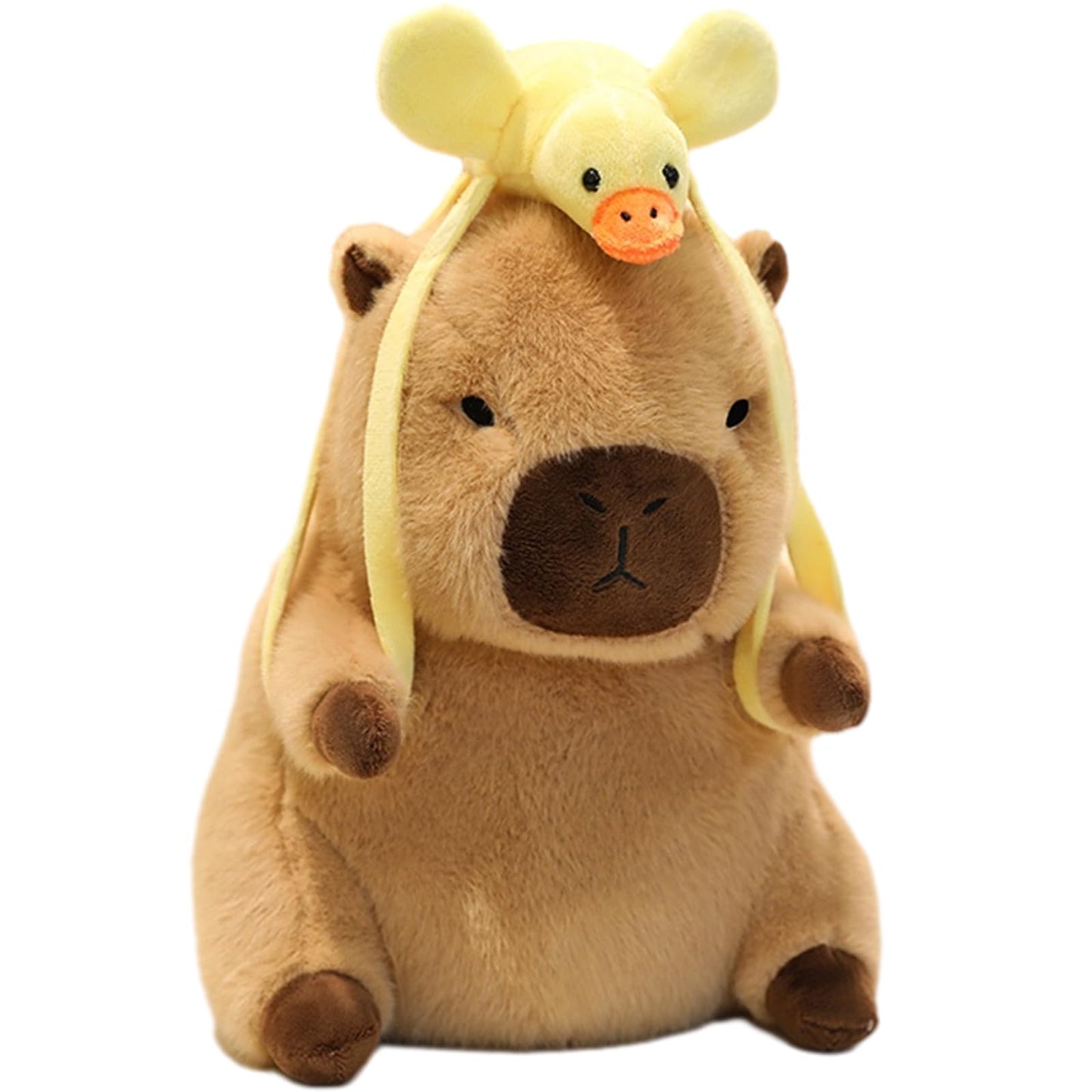 GOOC 9 Inch Soft Capybara with Removable Duck Bag Stuffed Animals Capybara Plush Toys Fluffy Plushies Fuzzy Doll Gift for Kids and Lovers in Birthday, Valentine's Day