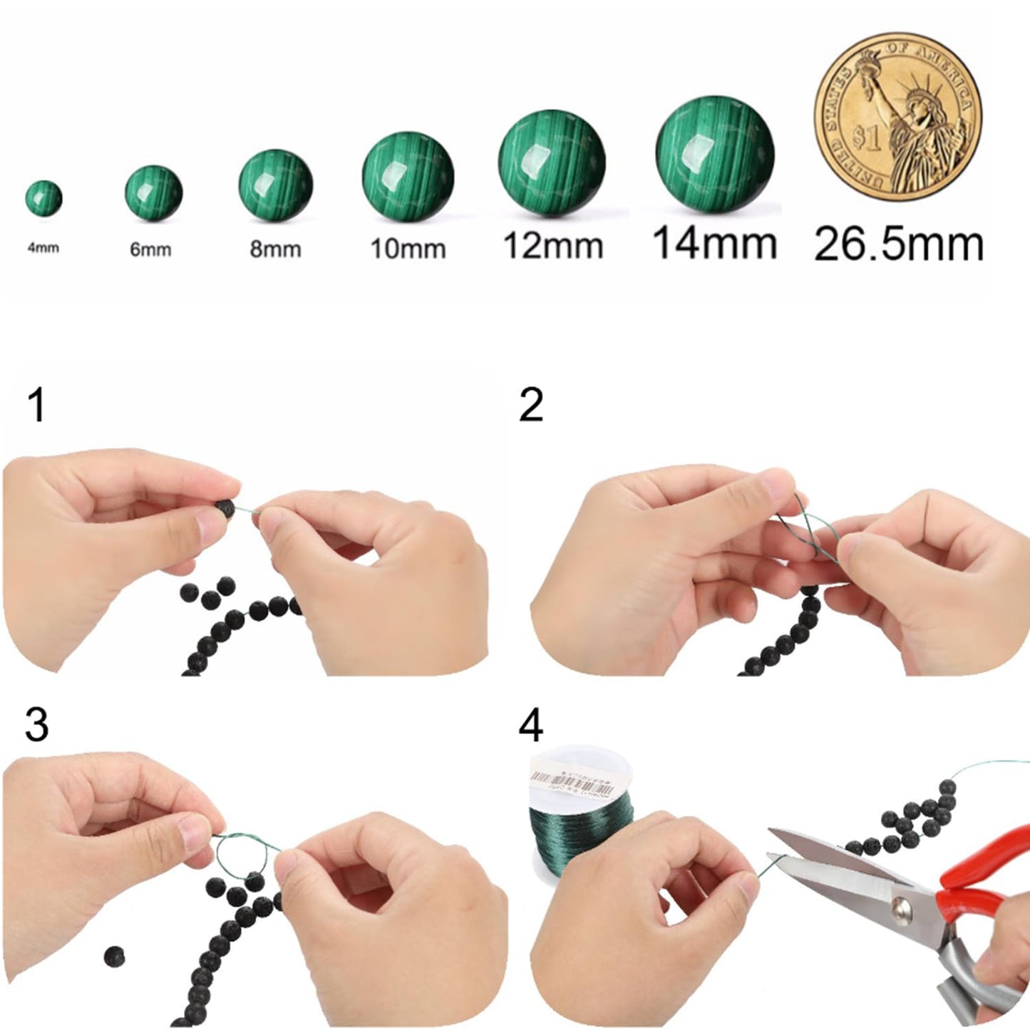 Mixed Color Weathered Agate Stone Beads Gemstone Round Crystal Energy Stone Beads for Jewelry Making DIY Bracelet Necklace 1 Strand 15.5inch 35PCS 10MM