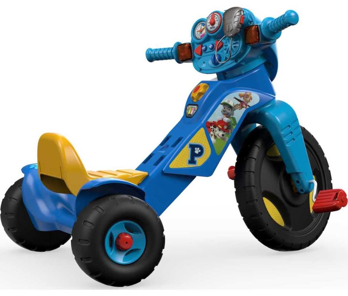 Fisher-Price Toddler Tricycle Nickelodeon PAW Patrol Lights & Sounds Trike, Toy Bike with Handlebar Grips & Storage for Outdoor Play Kids Ages 2+ Years