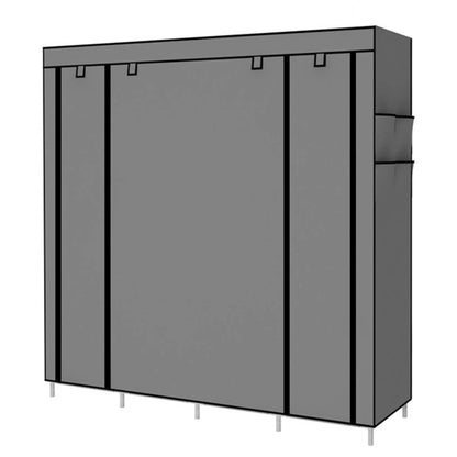 ACCSTORE Portable Wardrobe Clothing Wardrobe Shelves Clothes Storage Organiser with 4 Hanging Rail,Grey