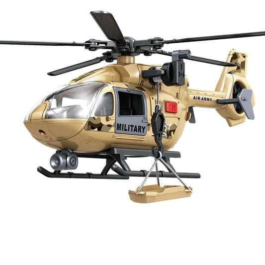 ANJARU Helicopter Toy with Lights and Sound,Simulative Rescue Helicopter Toddler Kids Toys for Kids Aged 3 4 5 6 Pull-Back Propeller Army Toys Toddler Kids Boys Gifts (Military-Helicopter)