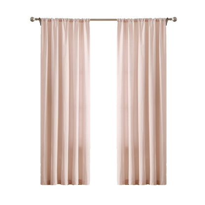 CANNON Solid Cotton Percale Blush 50x84 Window Curtain Pair, Solid Color Themed, Oeko-TEX Certified Confidence