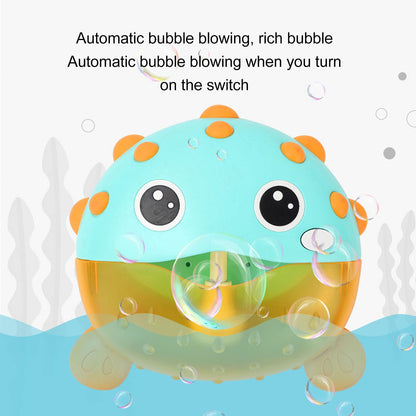 Pilipane Baby Bubble Machine Automatic Cute Music Kids Bubble Maker Toy with Suction Cup for Toddler Bath Time Plastic Electronic Components 19cm