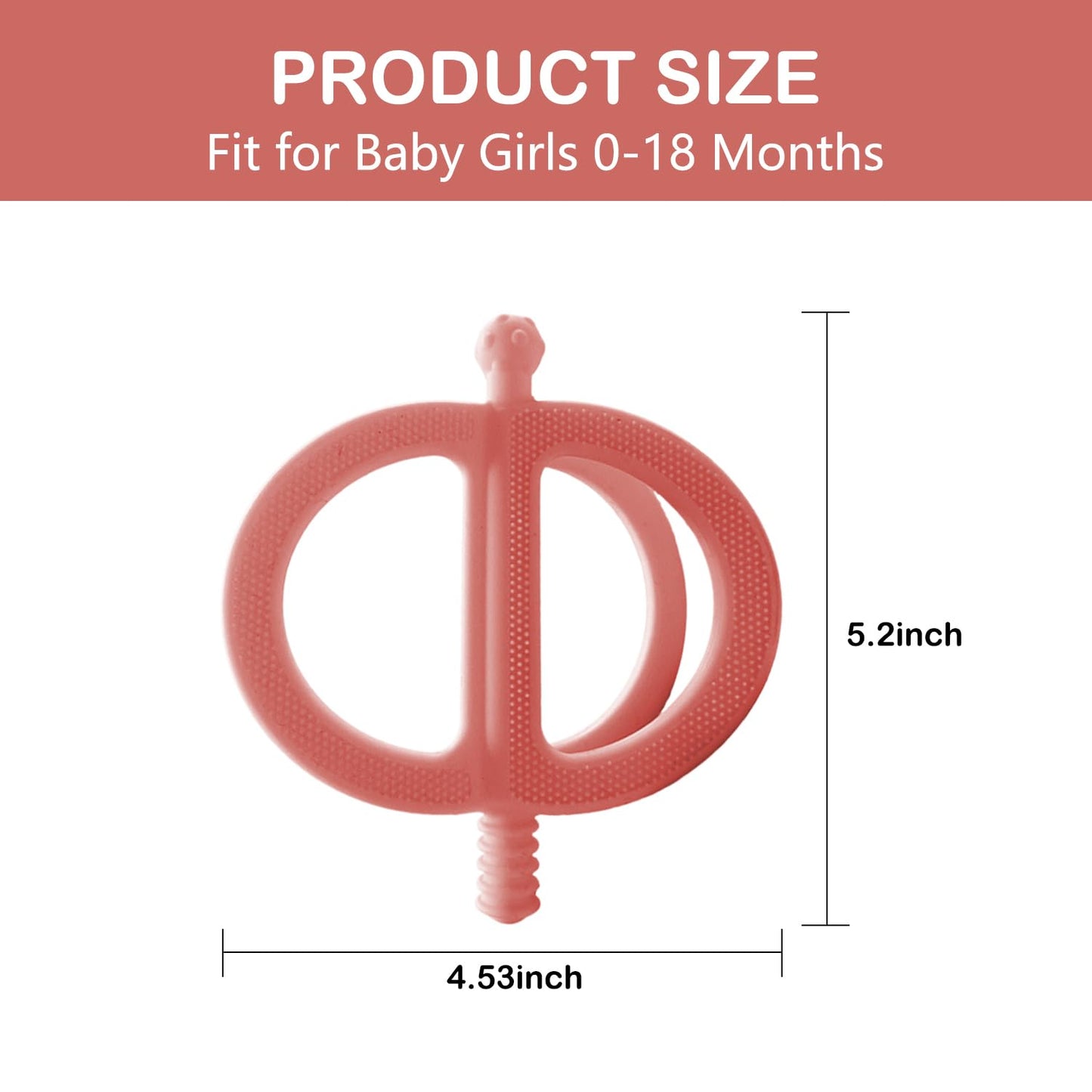 Baby Teething Toys Easy to Hold - 100% Food Grade Silicone Teething Ring for Babies 0-18 Months - BPA Free Teething Pain Relief for Infants 3-6-12 Months,Yellow&Pink