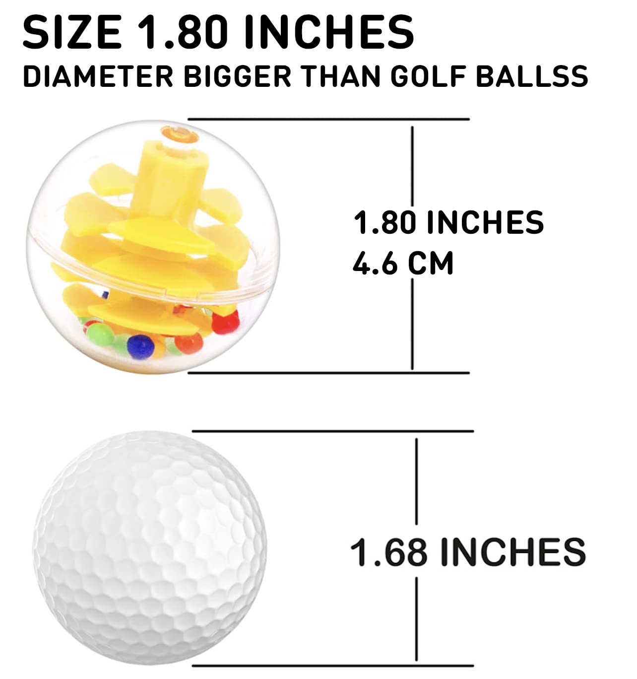 WEofferwhatYOUwant 6 Ball Drop Rattle Balls – Replacement Set for Toddlers | 1.8” Large Clear Plastic Activity Balls | Safe Durable Sensory STEM Toy Add-On Compatible with Ball Drop Tower