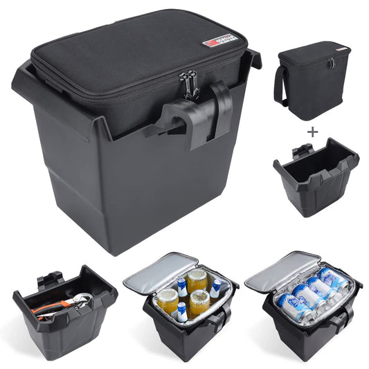 FIASRAC for Defender Center Underseat Storage Bin+Portable Ice Chest Cooler, Compatible with Can Am Defender/Defender Max 2016-2026 Replace OEM #715003446