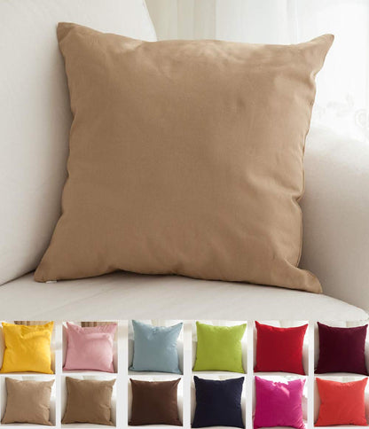 TangDepot Handmade Decorative Solid 100% Cotton Canvas Throw Pillow Covers/Cushion Covers, 45 Colors Available - (20" x20" , Khaki, 2 Count (Pack of 1))