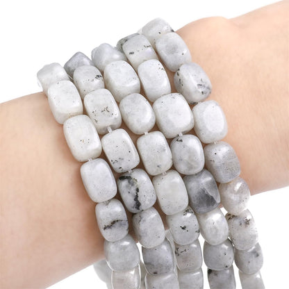 BEADIA Natural Spectrolite Cuboid Stone Loose Semi Gemstone Beads for Jewelry Making 8mmx12mm 38cm/Strand