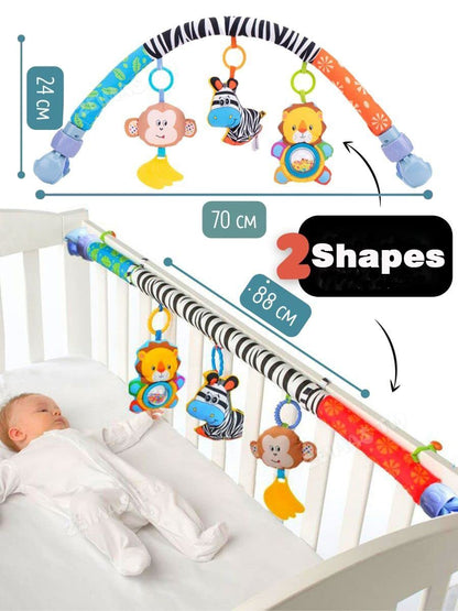 Pau1Hami1ton Baby Stroller Arch Toys, Car Seat Toys,Bouncer Toy Bar/Mobile for Bassinet,Adjustable Baby Hanging Toys Fit for Crib Bed,Stroller,Car Seat Gifts.S-19(Zebra)