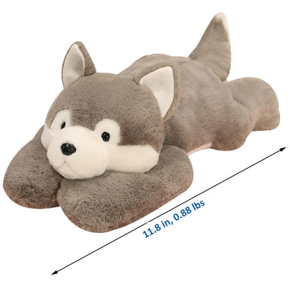 Hronsa Weighted Stuffed Animals, Weighted Husky Stuffed Animal Toy Cute Husky Plush Pillow for Adults Boys Girls, 11.8in