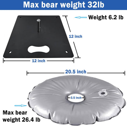 CS&BEAUTY Feather Flag Stand Base and Weight Bag for Feather Flag Pole,Heavy Duty Flag Pole Holder Flat Ground Stake for Swooper Flag and Feather Banner Pole