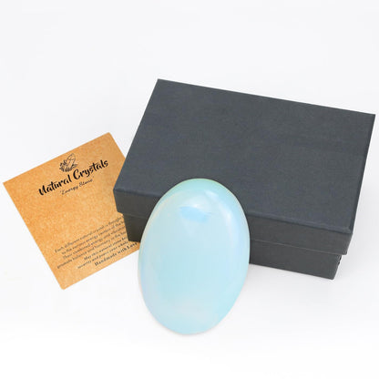 MAIBAOTA 2.4" Large Opalite Crystal Opal Stone Polished Palm Stone Healing Crystals 0.7" Thick Natural Reiki Gemstone Worry Stone Energy Balancing Anxiety Stress Relief Meditation 1 Pc