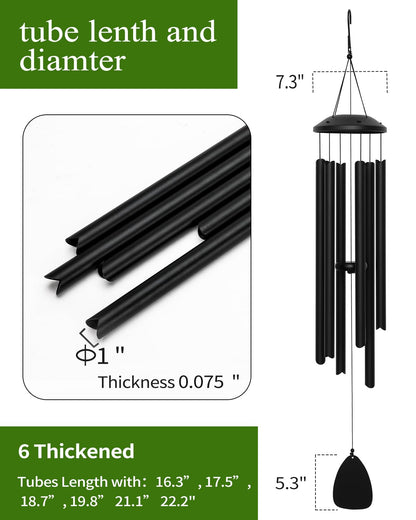 48" Wind Chimes for Indoor and Outdoor, Deep Bass Tone and Professional Tuned Aluminum Wind Chimes for Patio Garden Memorial, Sympathy Gift for Loss of Loved One, Housewarming Gift