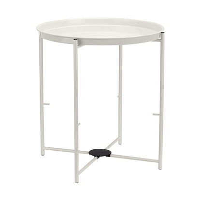 Amazon Basics Round Storage End Table, Nightstand with Cloth Basket, Bedside Table, White/Heather Gray, 17.7" L x 17.7" W x 18.9" H