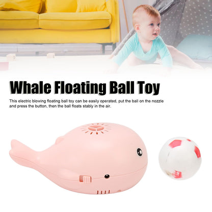 BTSEURY Electric Whale Floating Ball Toy, Cartoon Style USB Charge Bladeless Safe Electric Blowing Floating Ball Toy for Baby (Roseate)