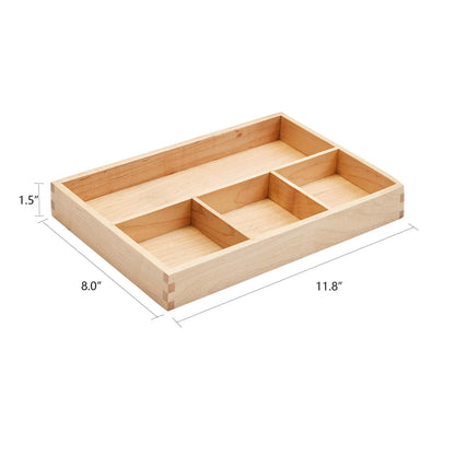 pandapark Wood Organizer Tray,Black Walnut,Desk & Drawer Storage Box (Maple Master)