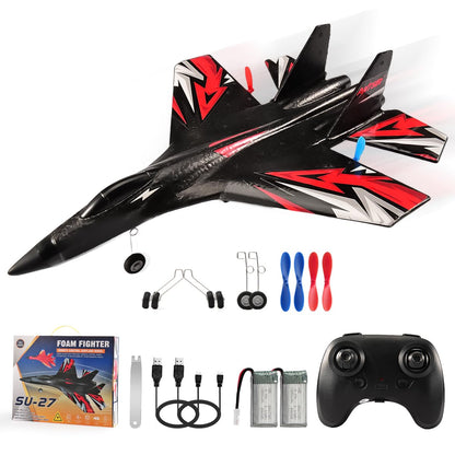 Fremego SU27 RC Plane, 2.4GHZ RC Airplane Ready to Fly Remote Control Airplane W/ 2 Batteries & 6-axis Gyro Stabilizer, 2CH RTF Hobby RC Glider for Beginners Kids Boys Girls Adults