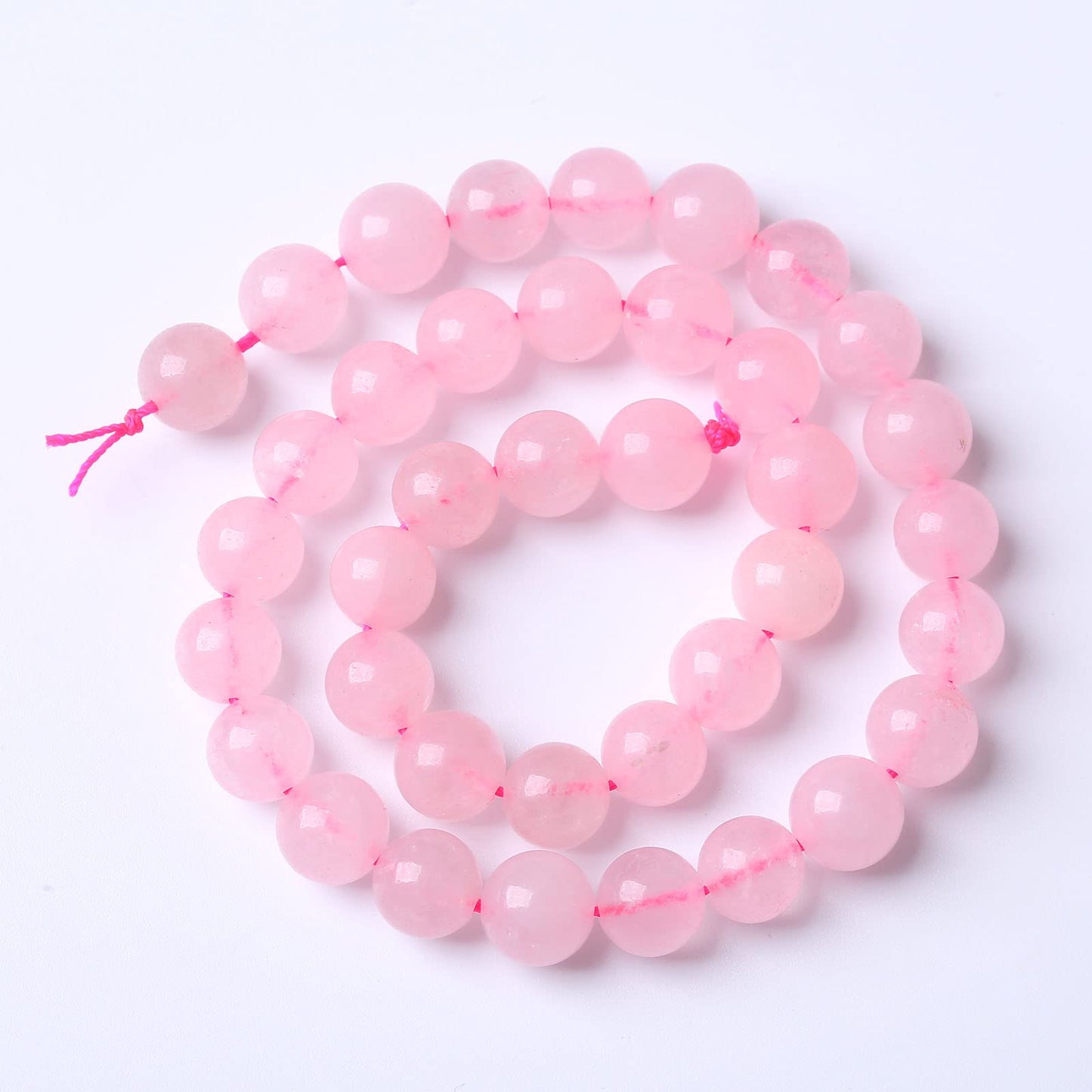 36PCS 10MM Beads Natural Amethyst Stone Pink Crystal Quartz Gemstones for Jewelry Making DIY 15Inches