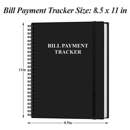 Bill Tracker Notebook - Monthly Bill Organizer & Planner for Personal Budgeting Financial, Monthly Bill Payment Checklist, 8.5" x 11", Black