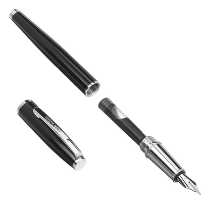 Amazon Basics Refillable Fountain Pen with Smooth Writing, Fine Point Nib, Black Ink