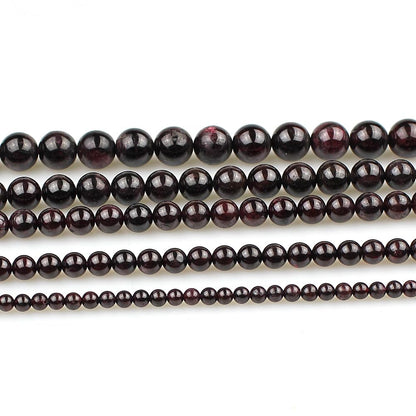 MJDCB Natural Stone Beads Garnet Round Loose Beads for Jewelry Making DIY Bracelet Necklace (10mm)