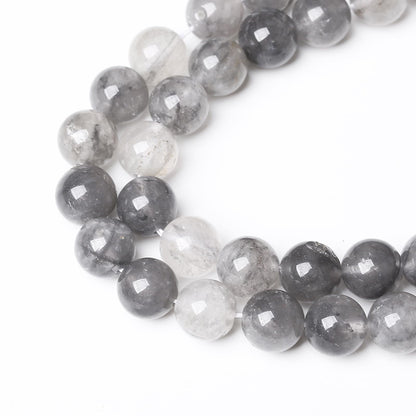 32pcs 12mm Natural Grey Cloud Crystal Stone Beads for Jewelry Making Energy Healing Power Stone Beads DIY Bracelet Necklace Accessories 15" (12mm, Grey Cloud Crystal)