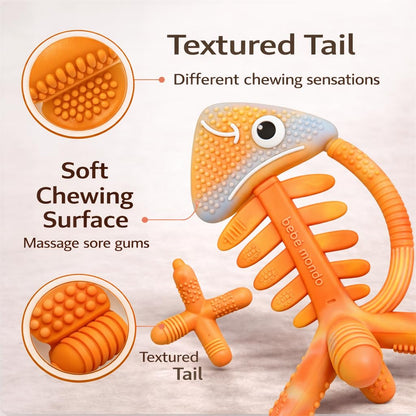 3 in 1 Infant Toys, Baby Teething Toys 3–6 6–12 Months, Teethers for Babies 0–3–6–12 Months for Teething Relief, Baby Gift, Baby Teether Toys, Silicone Sensory Toys,USA Patent Pending, Fish (Rainbow)