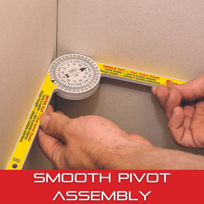 Starrett ProSite Miter Protractor Angle Finder with Two Laser Engraved Scales - Ideal for Carpenters, Plumbers, and DIY Home Improvement - 7" Narrow Plastic - 505P-7