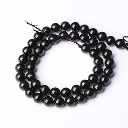 60pcs 6mm AAAA Natural Black Tourmaline Gemstone Beads Round Loose Beads for Jewelry Making DIY Bracelet Necklace
