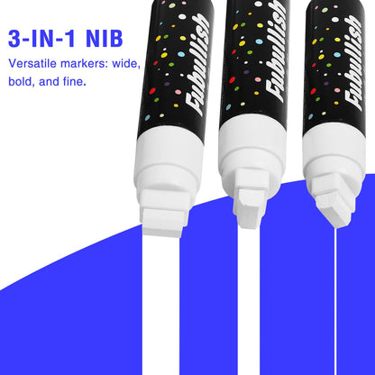 Fubullish Window Chalk Markers for Cars 5 Pack Washable,White Paint Jumbo Liquid Chalk Marker with 15mm Thick Tips, Big Chalkboard Markers for Car Window, Glass, Auto, Bistro, Mirror, Poster
