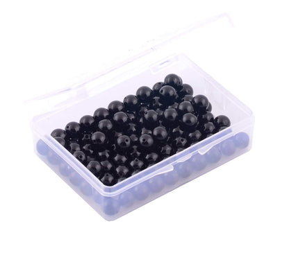 Natural Stone Beads 100pcs 8mm Black Obsidian Round Genuine Real Stone Beading Loose Gemstone Hole Size 1mm DIY Charm Smooth Beads for Bracelet Necklae Earrings Jewelry Making (Black Obsidian, 68mm)