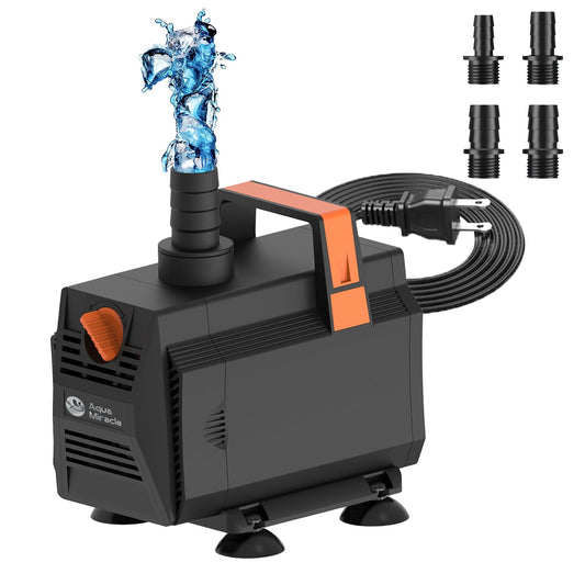 AquaMiracle 600GPH Submersible Water Pump Pond Pump(2270L/H, 35W), Water Fountain Pump Aquarium Water Pump with Flow Control for Fish Tank, Waterfall, Statuary, Filtration, Water feature, Hydroponics