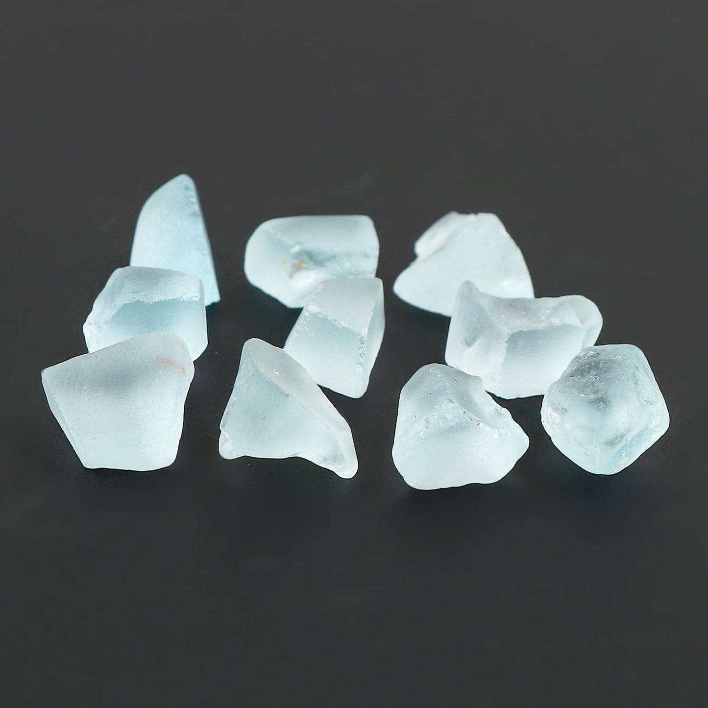 CRYSTALINES 5pcs Natural Raw Blue Topaz Gemstones, Rough Stones, DIY Jewelry Making, Wholesale Loose Supply, Healing Crystals, December Birthstone, Success Stone