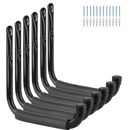 Whrsinlor Heavy Duty Steel Garage Storage Hooks, 9.5Inches Jumbo Arm Ladders Utility Rack, Wall Mounted Hanger Organizer for Tools, Bikes, Jeep Door