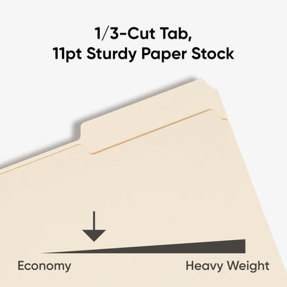 Smead File Folder, 1/3-Cut Tab, Assorted Positions, Legal Size, Manila, 100 per Box (15330)