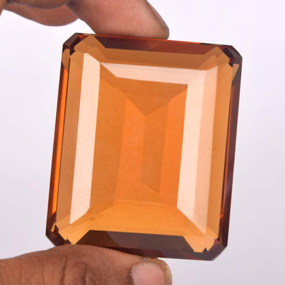 Jewelry Making Yellow Citrine 145.50 Ct Emerald Cut Loose Yellow Citrine, Faceted Birthstone Yellow Citrine Gem