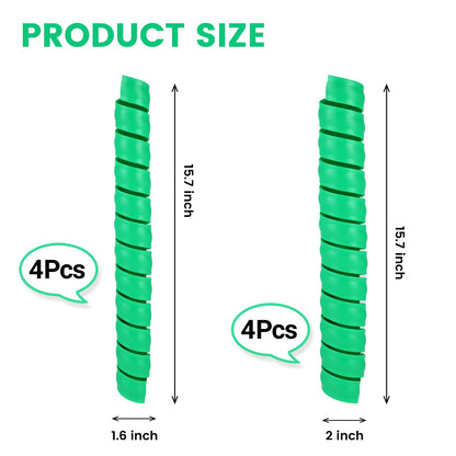 tiaotyu Spiral Tree Trunk Protector, 8-Pack (4×1.6” + 4×2”), 15.7” Tall Plastic Tree Guard Wrap for Saplings, Protects Bark from Rabbits Deer Rodents, Weed Trimmer & Lawn Mower Shield