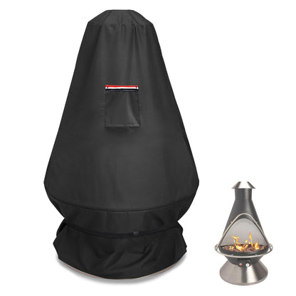 CHC-601 Chimenea Propane Fire Pit Heater Cover,Heavy Duty 600D Waterproof Cover Compatible with COH-600 Chimenea Propane Fire Pit,31"D x 31"W x 48"H,Black