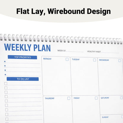 Myrthona Weekly Planner Notepad, 7.5 x 10 Undated Weekly To Do List Pad with 52 Tear Off Sheets, Daily Desk Planner with Task Organizer for Work School Home, Blue