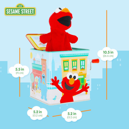 Kids Preferred Sesame Street Jack in the Box - Elmo Plush Toy for Toddlers 1-3, Developmental Toy
