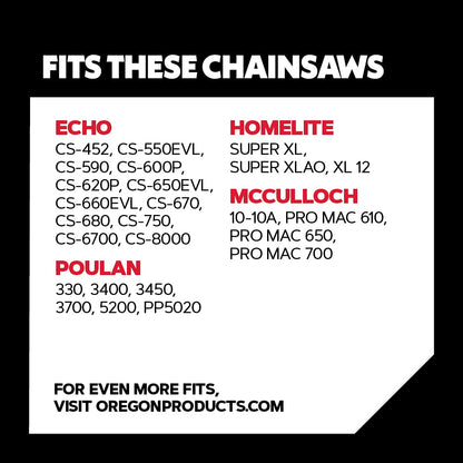 Oregon D70 AdvanceCut Chainsaw Chain for 20 Inch Bar – 70 Drive Links, Replacement Low-Kickback Chainsaw Blade, .050" Gauge, 3/8" Pitch, fits Several Poulan Pro & Echo Models (D70) Black
