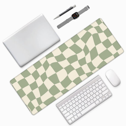 04 sage Green Desk mat,Checkered Mouse Pad,sage Office Supplies,sage Green Mouse Pad,XL Mouse pad 11.8 * 31.5 Inches