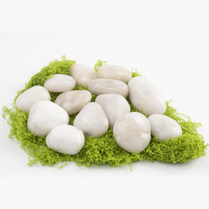 LOOIOOJ 20lbs River Rocks - 1-2Inch Decorative Rocks for Potted Plants, River Rocks for Aquariums, and White Rocks for Landscaping (Weight : 20 LB, White)